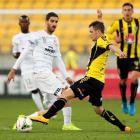 Michael McGlinchey of the Phoenix controls the ball during his side's round five A-League match...
