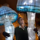 Mid-Summer Lights event organiser Paul Smith sorts mushrooms lanterns in the Loan and Mercantile...