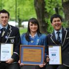 Moemoea Records team members (from left) Matheson Tane (17), of Kings High School, Ranui Ellison...