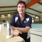 Molyneux Aquatic Centre team leader Donna Drake shows chipped tiles which will be replaced, along...