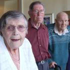 Montecillo Veterans Home and Hospital residents (from left) United Kingdom land girl Margaret Dey...