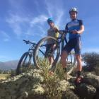 Mountain bikers Melissa Newell (left) and Paul Wright are 
...