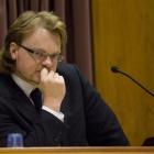 Murder accused Clayton Weatherston concentrates during proceedings in the High Court at...