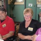 Murray Smith, Ngaira Whitaker and Fay Maguire share memories of the Lockington Mine over lunch at...