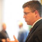 National Bank chief economist Cameron Bagrie speaks to the Dunedin City Council yesterday. Photo...