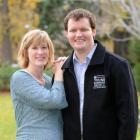 National Bank Young Farmer Contest winner Michael Lilley relaxes with his wife Kelly in Dunedin...