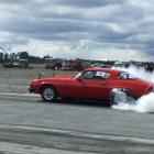 Neil Robertson, of  Oamaru, guns his hot Camaro at Alexandra in 2011. Photo by Lynda van Kempen.