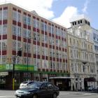 Nespat House at left (corner Princes Street and Manse Streets) Mercure/Wains Hotel in Princes...