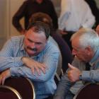 New Otago Rugby Football Union board members Richard Bunton (left) and Laurie Mains at the union...