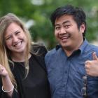 New Otago University Students' Association president Ruby Sycamore-Smith, with former president...