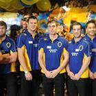 New players in the Otago ITM Cup squad are (from left): Sam Anderson-Heather, Liam Coltman, Josh...