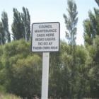 New signs   on some Waitaki district roads  indicate where maintenance by Waitaki District...