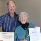 New Zealand Botanical Society president Anthony Wright with Dunedin artist Audrey Eagle, shortly...