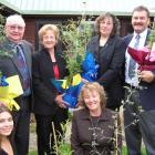 New Zealand citizens (back from left), Garnet and Jean Bonsor, Lesley Pocknee, Mike Fraser, and ...