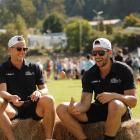 New Zealand egg throwing and catching champions Brent Newdick (left) and Luke Wainui. Photo by...