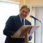 New Zealand First leader Winston Peters speaks to a mainly elderly audience in Dunedin yesterday....