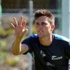 New Zealand left-arm paceman Trent Boult during training at the University Oval yesterday. Photo...