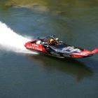 New Zealand marathon champion John Derry's jet-turbine-powered jet-boat, which will make history...