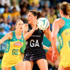 New Zealand's Jodi Brown looks to get a pass away. Photo Getty