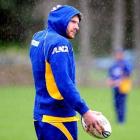 New Zealand sevens representative Adam Thomson at Otago training at Logan Park yesterday. Photo...