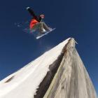 Nick Hyne catches some air during the filming of episode one of Diaries Down Under at the Snow...