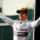 Nico Rosberg celebrates winning the Australian F1 Grand Prix at the Albert Park circuit in...