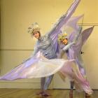 Noelie Gascuel, from France, and Chia-Li Shen, a Dance Lab performing arts student, rehearse...
