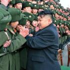 North Korean leader Kim Jong Un greets students at Mangyongdae Revolutionary School in Pyongyang,...