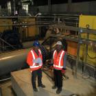 North Otago Irrigation Company technical manager Ben Stratford (left) and McConnell Dowell...