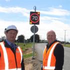NZ Transport Agency senior network manager Peter Robinson  (left) and Armitage Group installation...