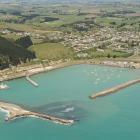 Oamaru Harbour from the air in 2008. Photo by Stephen Jaquiery.