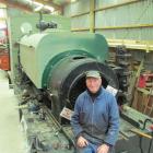 Oamaru Steam and Rail Society volunteer Frank Thomas takes a break from helping restore a 1924...