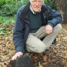 Oamaru World Peace Day gathering organiser Hugh Perkins at the Oamaru Hiroshima memorial stone in...