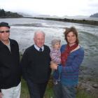 Odour toilette: Burkes residents (from left) Gerard Palmer, David Humphrey and Edith Leigh ...