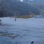 Old Mill Rd, one of 40 roads closed due to flooding in Waitaki. Photo: Shannon Spargo