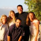 On the beach at Robinson Crusoe Island earlier this week are (back from left) Alison Timms,...