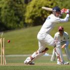 Otago batsman Hamish Rutherford leaves a ball bowled by Northern Districts' Brent Arnel, with...