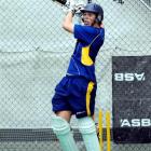 Otago batsman Michael Bracewell practises a pull shot at the Edgar Centre yesterday. Photo by...