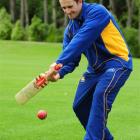 Otago batsman Neil Broom has a hit at the University Oval on Wednesday. Photo by Craig Baxter.