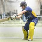 Otago batsman Shaun Haig practises his trademark square drive at the Edgar Centre earlier this...