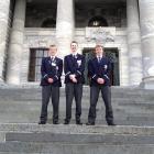 Otago Boys' High School pupils (from left) Benjamin Wardhaugh, Patrick Sinclair and Andrew...