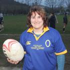 Otago captain Beth Mallard wears a jersey marking her upcoming 50th game at training at Logan...