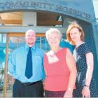 Otago Community Hospice funding and marketing co-ordinator Lyn Chapman (centre) joins with Public...