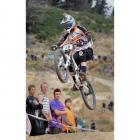 Winner of the Mens elite Mountain Bike downhill run Cameron Cole of Christchurch at Logan at the...