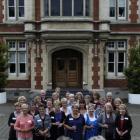 Otago Girls' High School class of 1961 reunion co-ordinator Catherine Brown (left) and former...