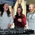 Otago Girls' High School pupils (from left) Emma Adams (14), Hayley Dick (14) and Emily Aitkinson...