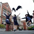 Otago Girls High School pupils (from left) Sarah Walker (16), Melinda Yee (15) and Aki Nagao (16...