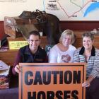 Otago Goldfields Heritage Trust cavalcade organisers Terry Davis, of Lowburn, Roberta Laraman and...
