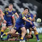 Otago halfback Nick Ealey gets a pass away during his team's match against Canterbury. (Photo by...
