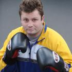 Otago heavyweight Glen Craig shapes up yesterday for the Otago boxing championships in Mosgiel...